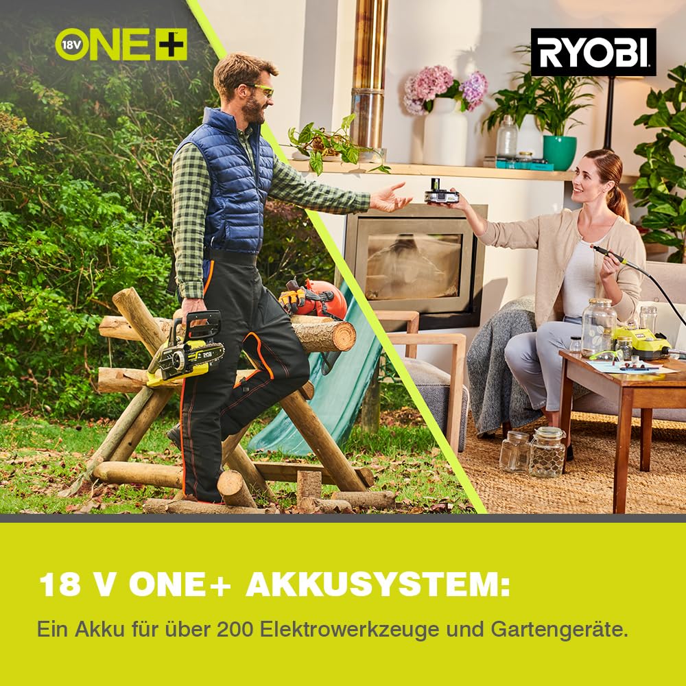 RYOBI 18 V ONE+ Akku-Hochentaster OPP1820 (Schwertlänge 20 cm, Kettengeschwindigkeit 5,5 (m/s), Reichweite bis 4m, autom.Kettenschmierung, inkl. ohne Akku & Ladegerät im Karton)