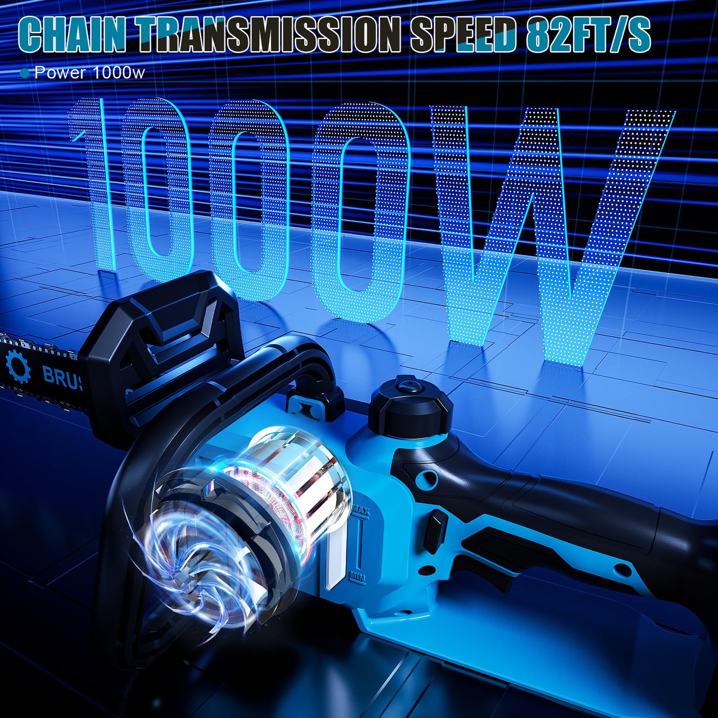 Akku Kettensäge mit 21V 4,0A akku und Ladegeräte, 1000W 12 Zoll Elektro-Kettensäge mit Sicherheitsschloss Automatischer Öler akkusäge Astsäge Elektrisch Handkettensäge für Gartenscheren Bäumen