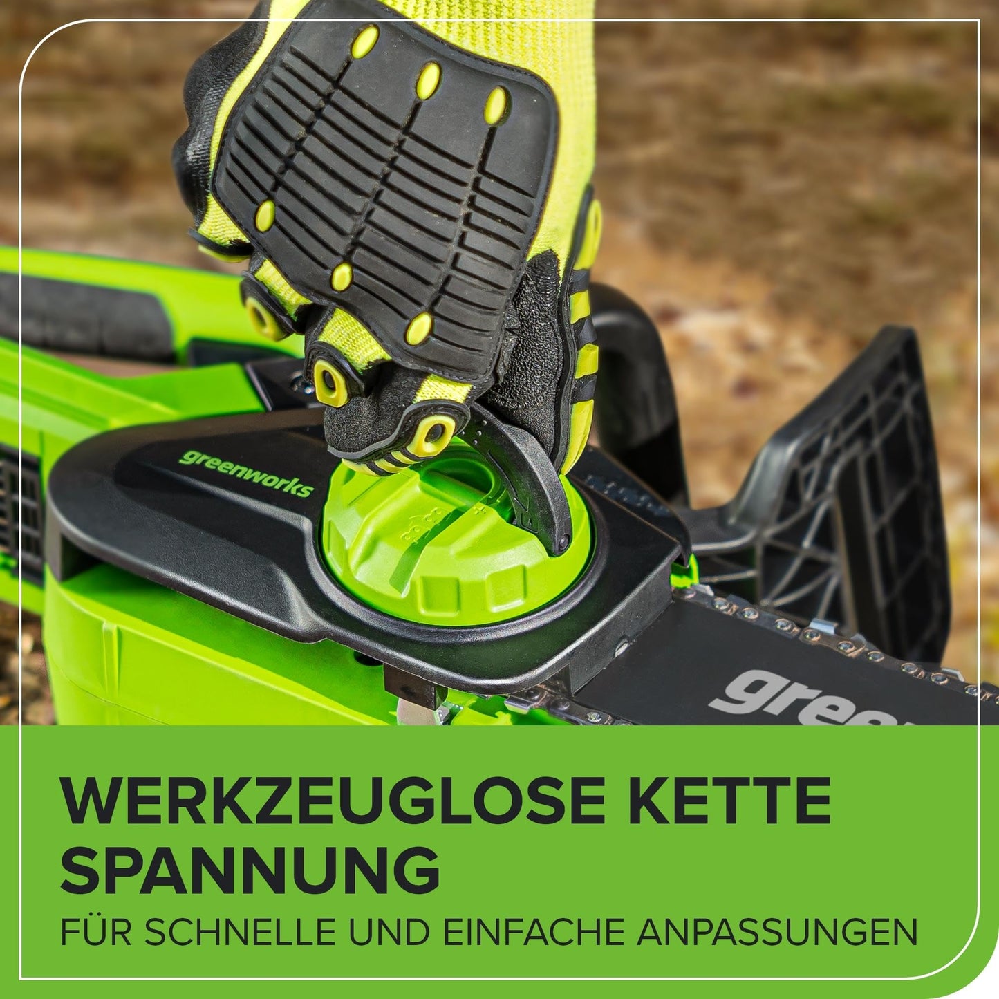 Greenworks G40CS30II Akku Kettensäge, 12 Zoll (30 cm) Blattlänge, 4,2 m/s Kettengeschwindigkeit, 2,6 kg, automatisches Öl-System OHNE 40V Akku & Ladegerät, 3 Jahre Garantie